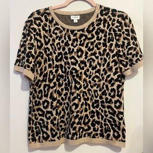 J. Crew Cheetah Print Knit Top